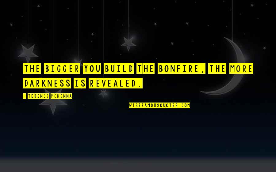 Libraccio Quotes By Terence McKenna: The bigger you build the bonfire, the more Libraccio Quotes By Terence McKenna: The bigger you build the bonfire, the more