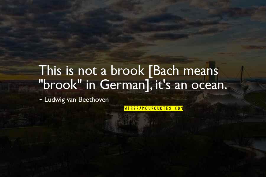 Librar Quotes By Ludwig Van Beethoven: This is not a brook [Bach means "brook"