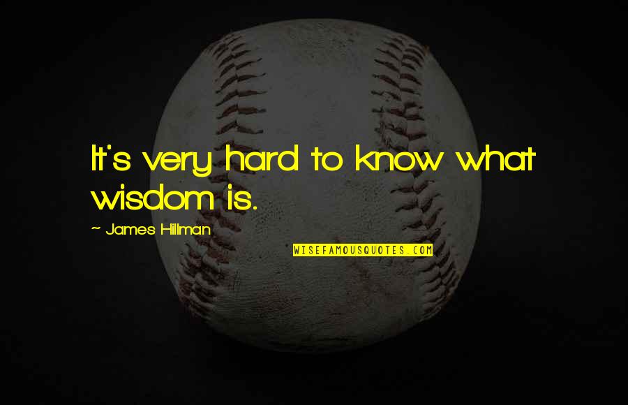 Licella Quotes By James Hillman: It's very hard to know what wisdom is. Licella Quotes By James Hillman: It's very hard to know what wisdom is.