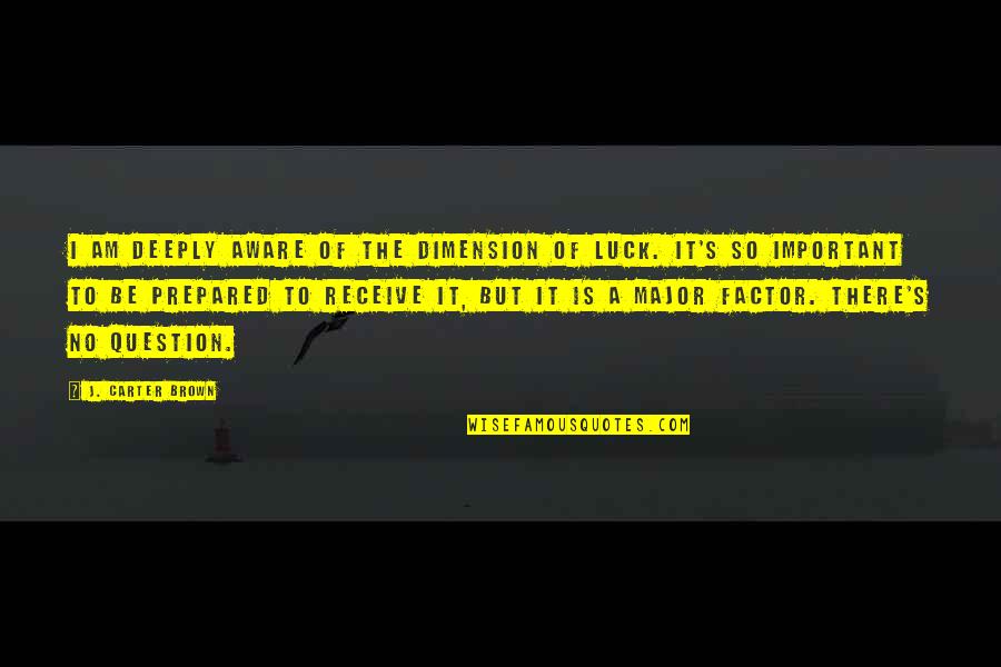 Licences Quotes By J. Carter Brown: I am deeply aware of the dimension of