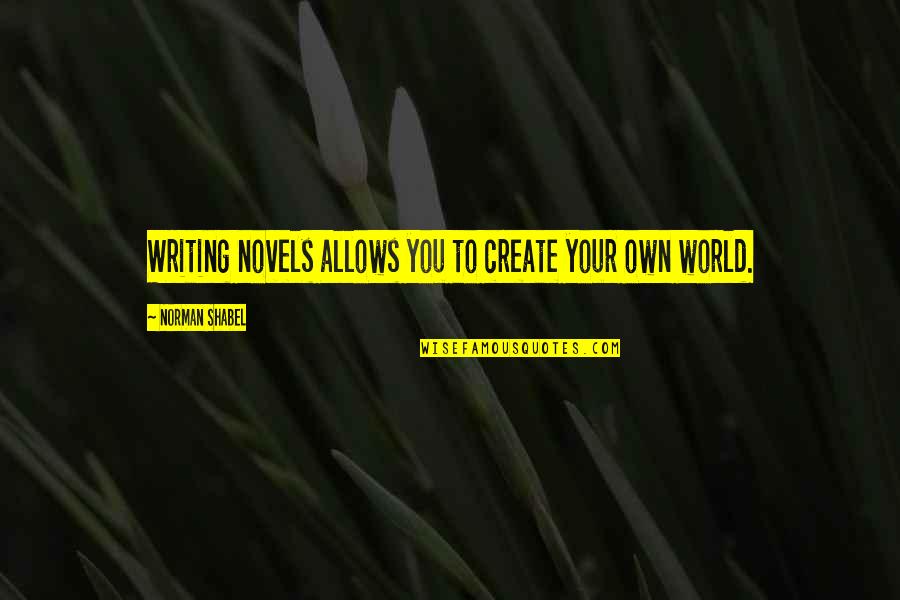 Licenciados Que Quotes By Norman Shabel: Writing novels allows you to create your own Licenciados Que Quotes By Norman Shabel: Writing novels allows you to create your own