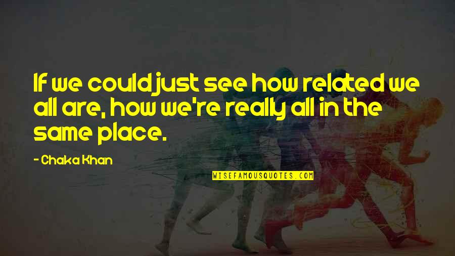 Licenciatura Quotes By Chaka Khan: If we could just see how related we