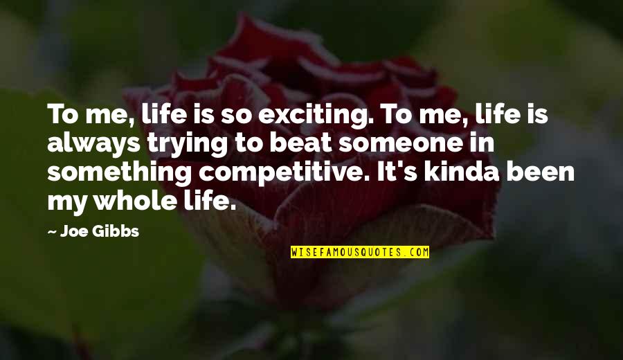 License To Drive Dean Quotes By Joe Gibbs: To me, life is so exciting. To me,