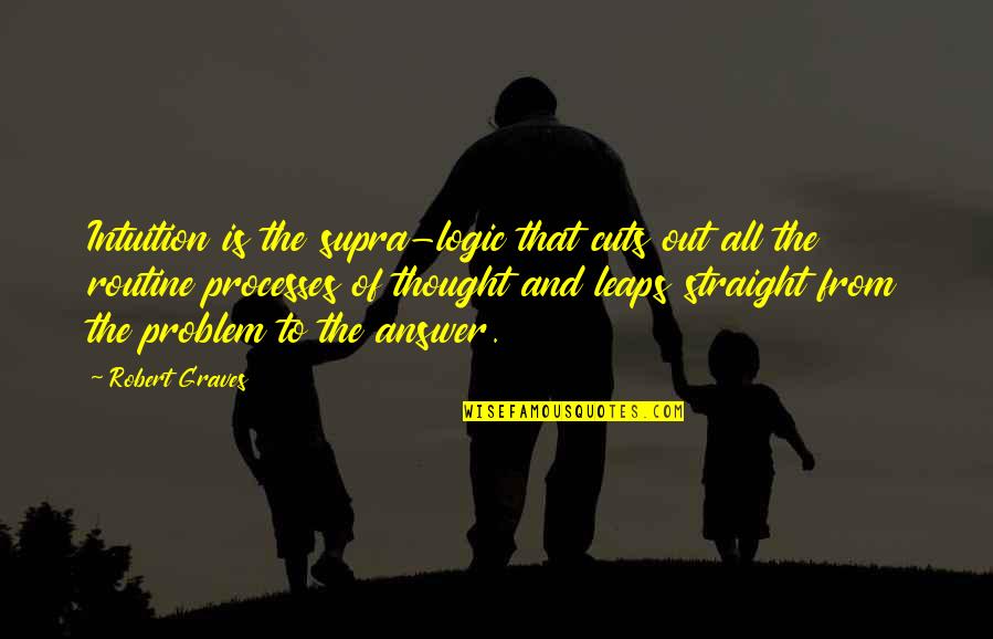 License To Drive Movie Quotes By Robert Graves: Intuition is the supra-logic that cuts out all