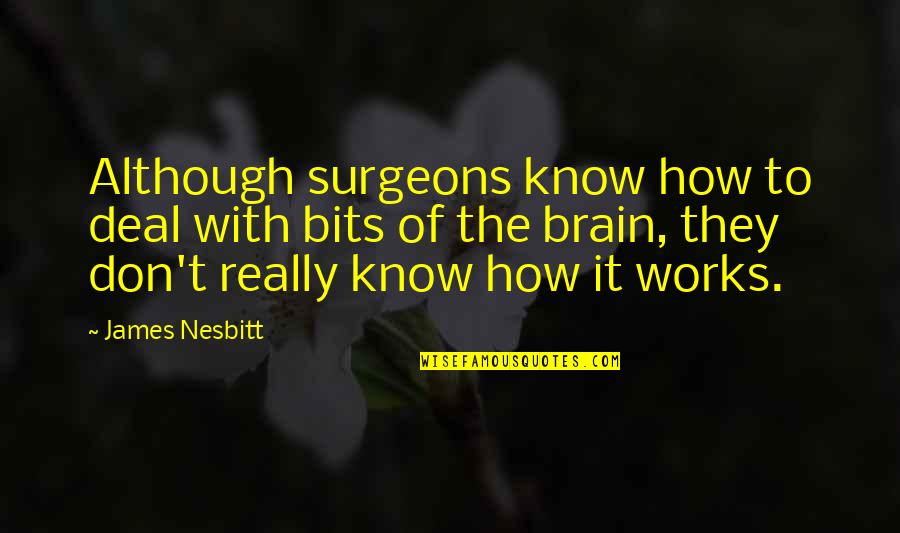 Licensed To Wed Quotes By James Nesbitt: Although surgeons know how to deal with bits