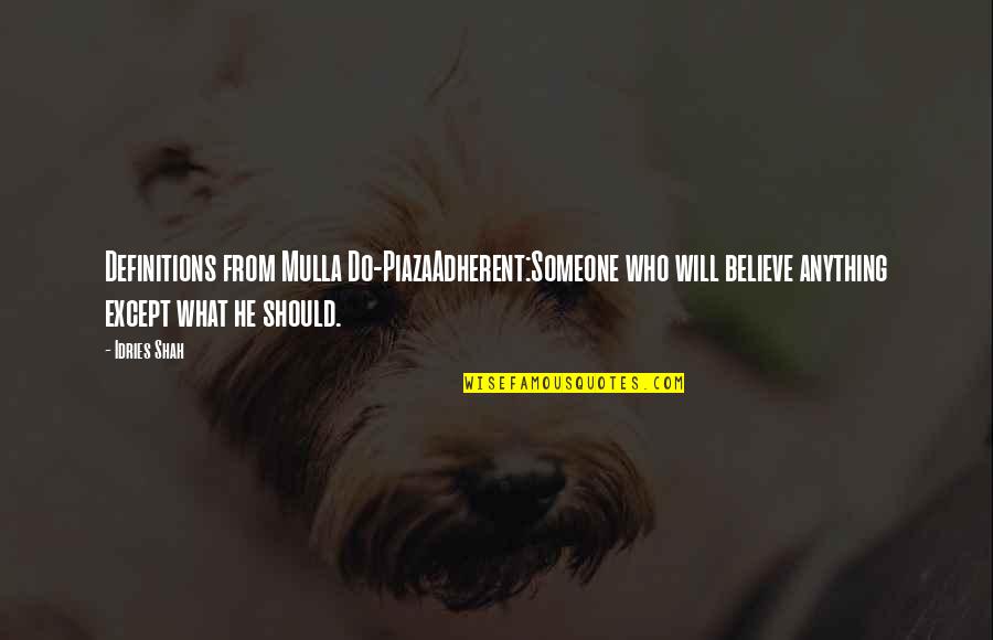 Liceul De Informatica Quotes By Idries Shah: Definitions from Mulla Do-PiazaAdherent:Someone who will believe anything