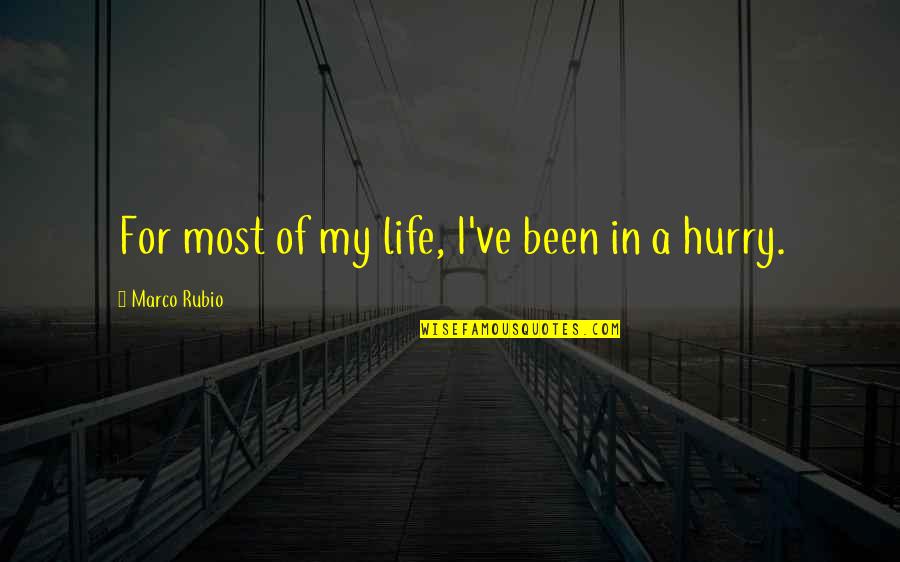 Lichtbreking In Water Quotes By Marco Rubio: For most of my life, I've been in Lichtbreking In Water Quotes By Marco Rubio: For most of my life, I've been in