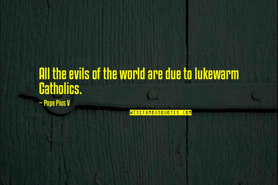 Licia Maglietta Quotes By Pope Pius V: All the evils of the world are due