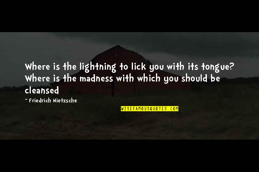 Lick'em Quotes By Friedrich Nietzsche: Where is the lightning to lick you with