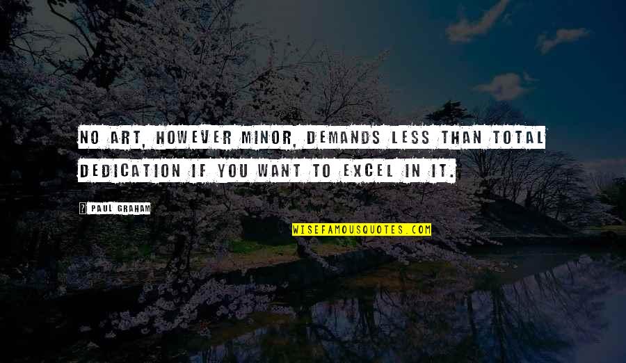 Lickemlowlele Quotes By Paul Graham: No art, however minor, demands less than total