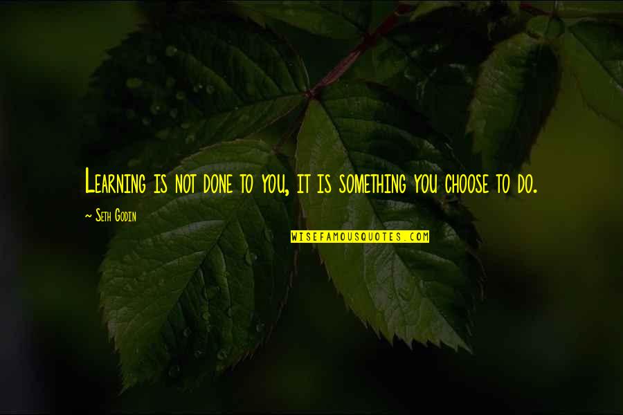 Licona Auto Quotes By Seth Godin: Learning is not done to you, it is