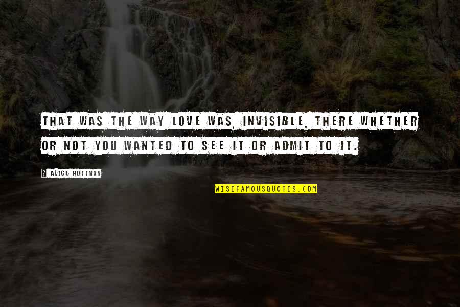 Lictors Rods Quotes By Alice Hoffman: That was the way love was, invisible, there Lictors Rods Quotes By Alice Hoffman: That was the way love was, invisible, there