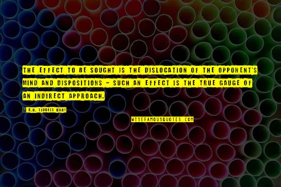 Liddell Hart Quotes By B.H. Liddell Hart: The effect to be sought is the dislocation Liddell Hart Quotes By B.H. Liddell Hart: The effect to be sought is the dislocation