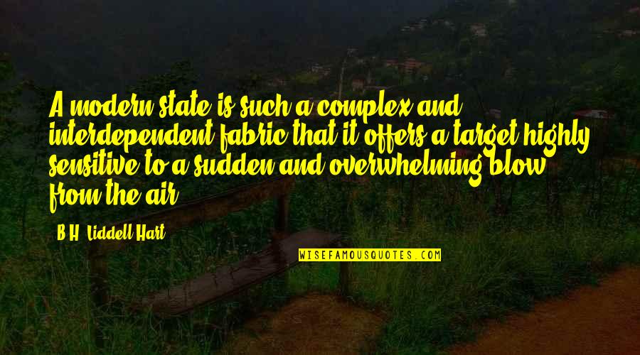 Liddell Hart Quotes By B.H. Liddell Hart: A modern state is such a complex and Liddell Hart Quotes By B.H. Liddell Hart: A modern state is such a complex and