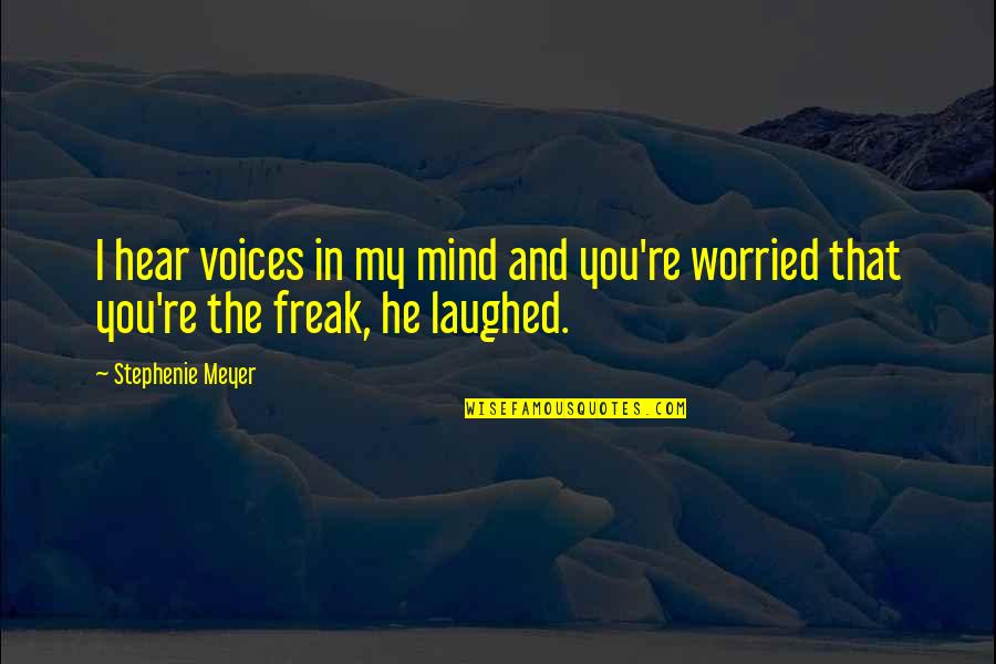Liddle Adam Quotes By Stephenie Meyer: I hear voices in my mind and you're