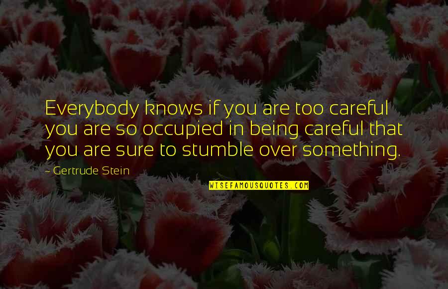 Lidewij Vliegenthart Quotes By Gertrude Stein: Everybody knows if you are too careful you
