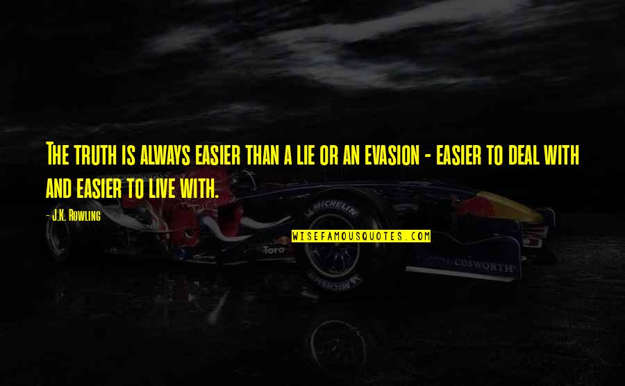 Lie Or Truth Quotes By J.K. Rowling: The truth is always easier than a lie