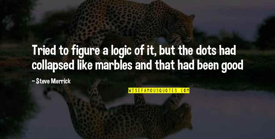 Liebig Cards Quotes By Steve Merrick: Tried to figure a logic of it, but
