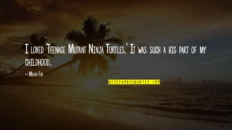 Liebig Law Quotes By Megan Fox: I loved 'Teenage Mutant Ninja Turtles.' It was