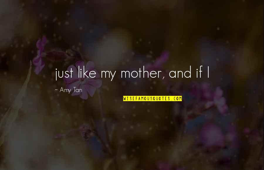 Lieferbrau Quotes By Amy Tan: just like my mother, and if I
