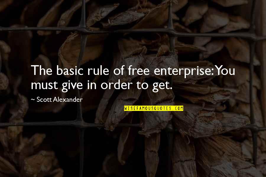 Lientz Obituaries Quotes By Scott Alexander: The basic rule of free enterprise: You must Lientz Obituaries Quotes By Scott Alexander: The basic rule of free enterprise: You must