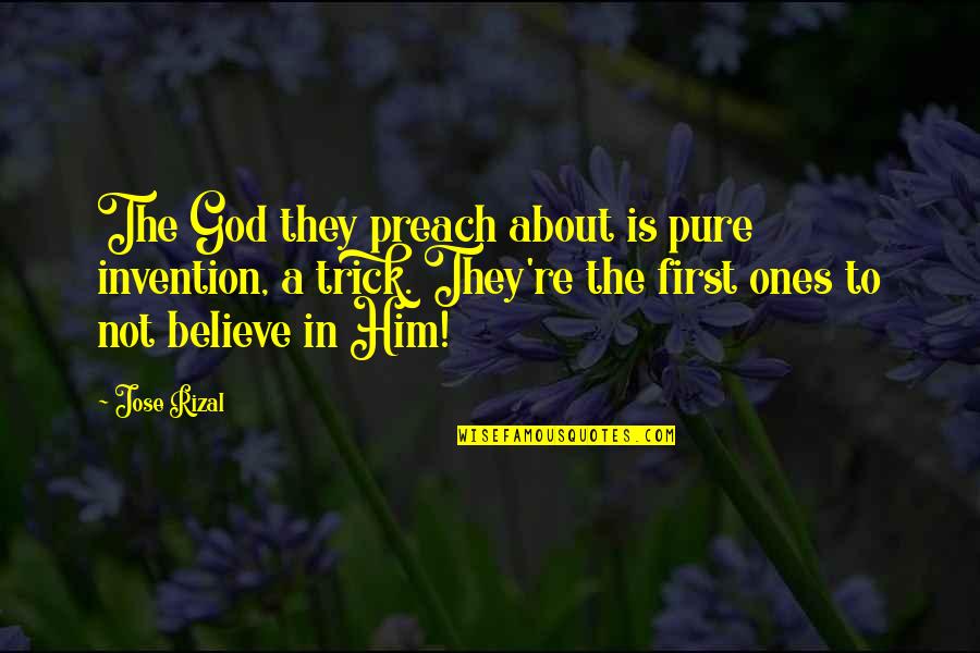 Lienzo En Quotes By Jose Rizal: The God they preach about is pure invention, Lienzo En Quotes By Jose Rizal: The God they preach about is pure invention,