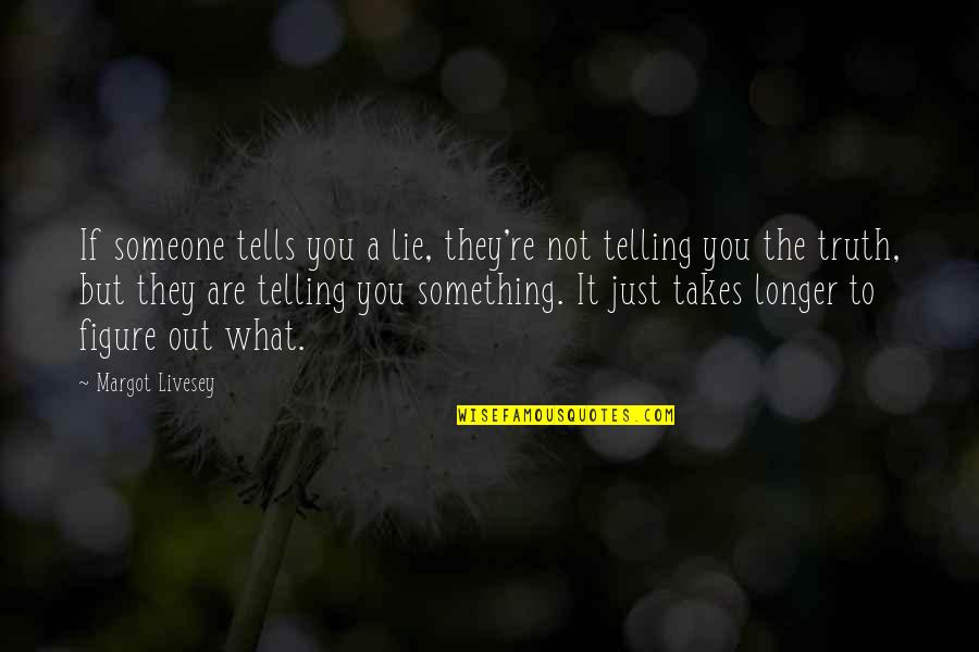 Lies And Telling The Truth Quotes By Margot Livesey: If someone tells you a lie, they're not
