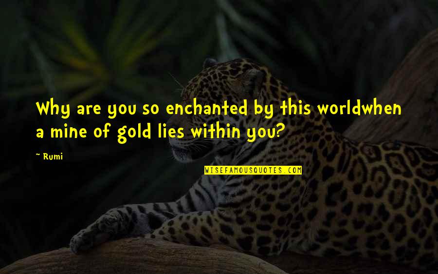 Lies Within Quotes By Rumi: Why are you so enchanted by this worldwhen