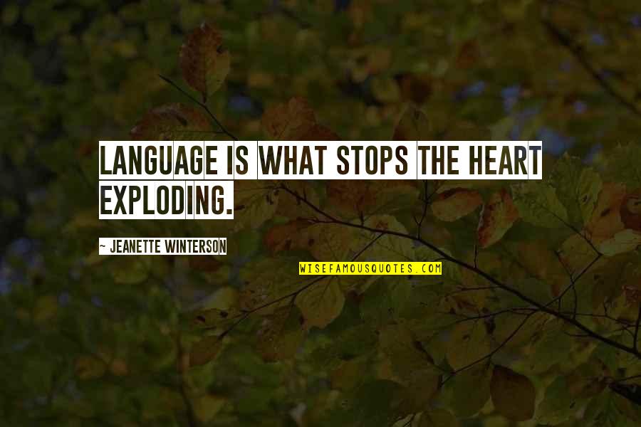 Liesas Vaikelis Quotes By Jeanette Winterson: Language is what stops the heart exploding.