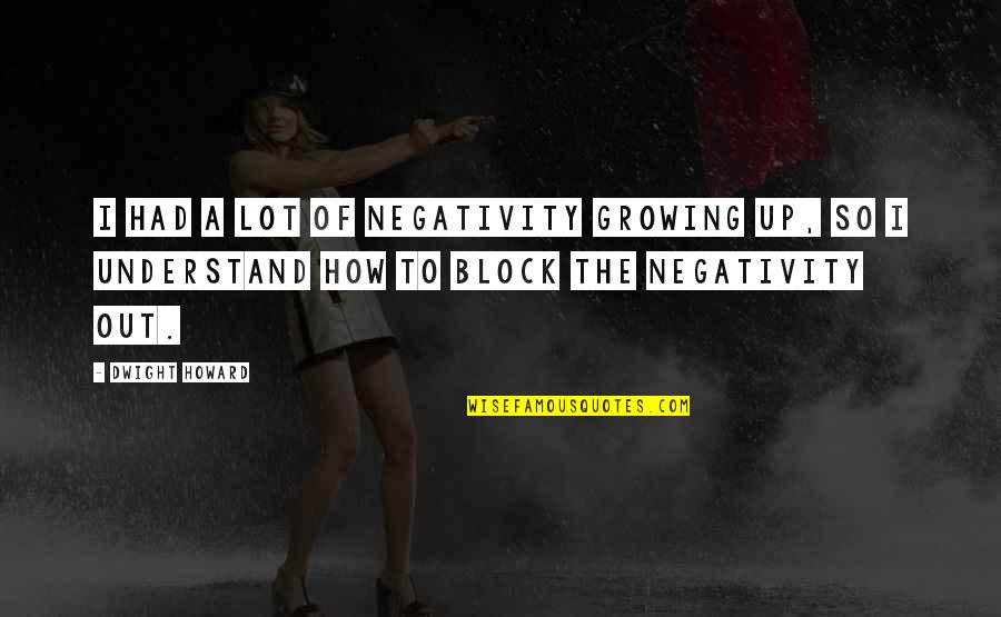 Liesel And Books Quotes By Dwight Howard: I had a lot of negativity growing up, Liesel And Books Quotes By Dwight Howard: I had a lot of negativity growing up,