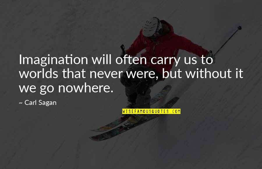 Lieutenant Dike Quotes By Carl Sagan: Imagination will often carry us to worlds that