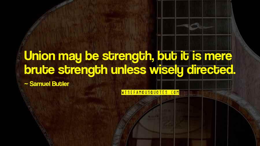Lieutenants Quotes By Samuel Butler: Union may be strength, but it is mere