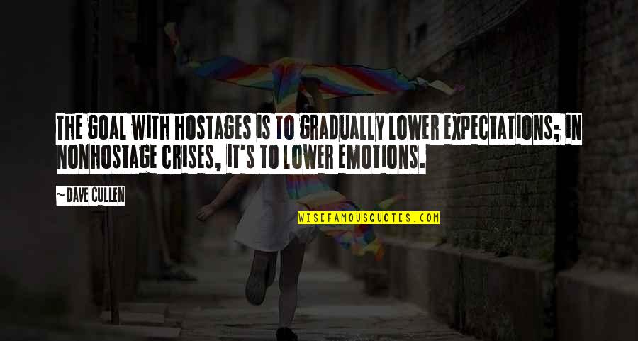 Liewe Heksie Quotes By Dave Cullen: The goal with hostages is to gradually lower Liewe Heksie Quotes By Dave Cullen: The goal with hostages is to gradually lower