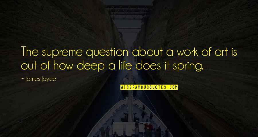 Life A Work Of Art Quotes By James Joyce: The supreme question about a work of art