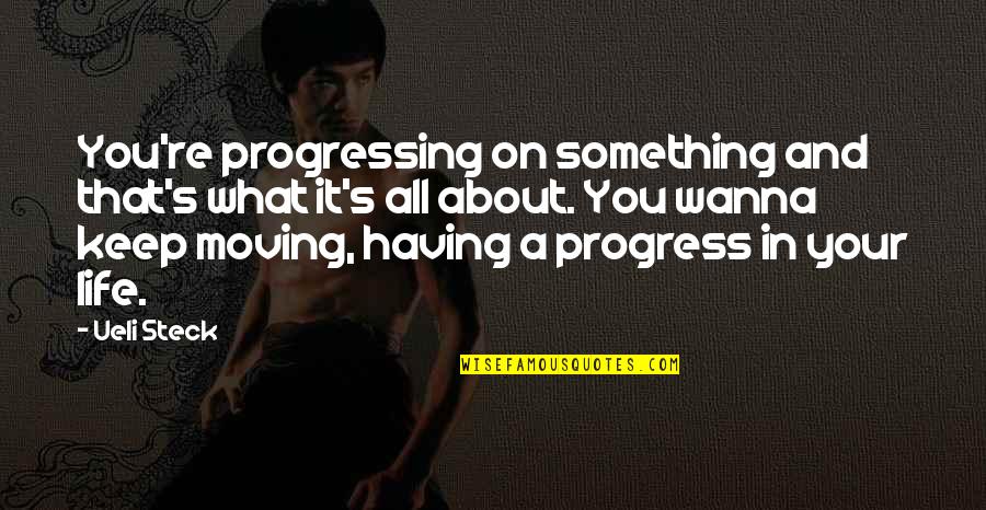 Life About Moving On Quotes By Ueli Steck: You're progressing on something and that's what it's