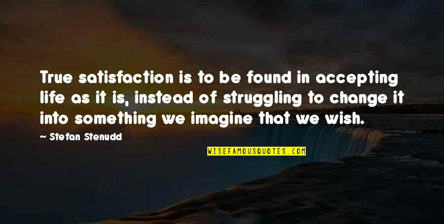 Life Accepting Quotes By Stefan Stenudd: True satisfaction is to be found in accepting