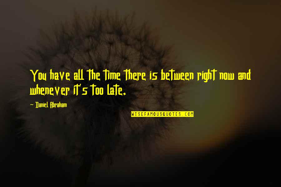Life After College Quotes By Daniel Abraham: You have all the time there is between