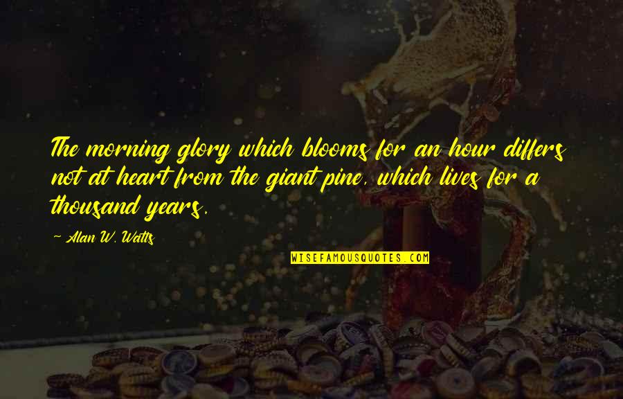 Life Alan Watts Quotes By Alan W. Watts: The morning glory which blooms for an hour