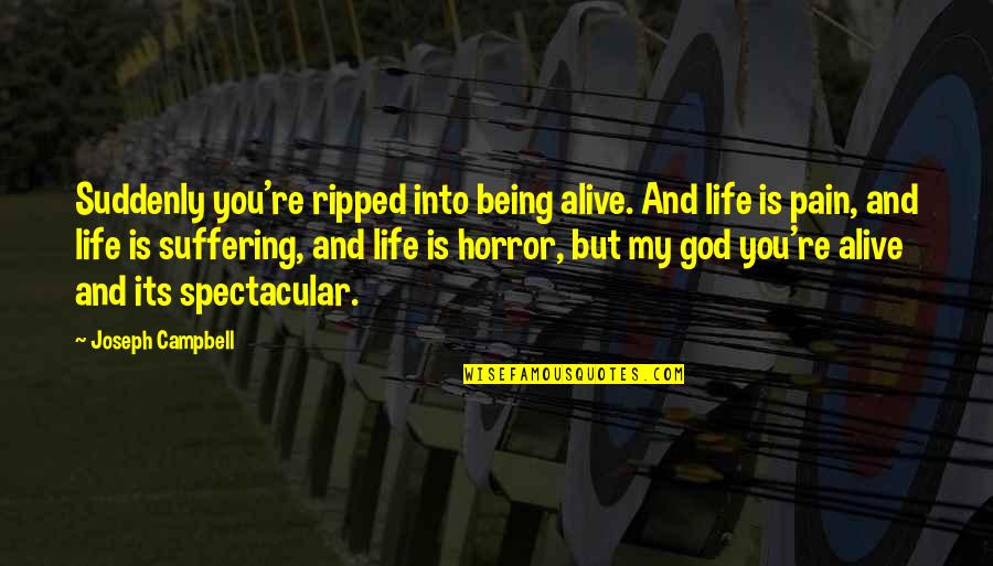 Life Alive Quotes By Joseph Campbell: Suddenly you're ripped into being alive. And life