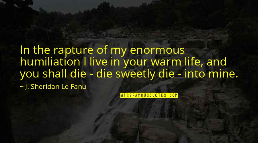 Life And Authors Quotes By J. Sheridan Le Fanu: In the rapture of my enormous humiliation I