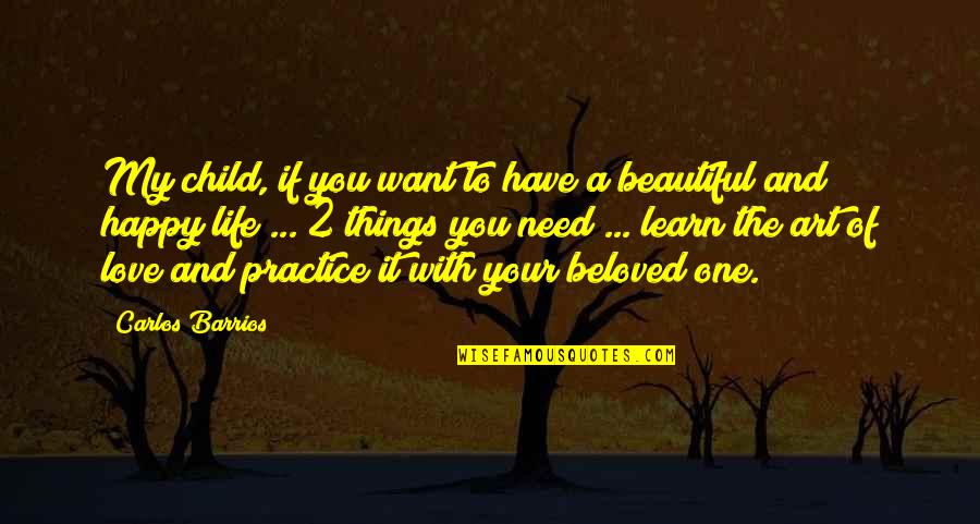 Life And Beautiful Quotes By Carlos Barrios: My child, if you want to have a