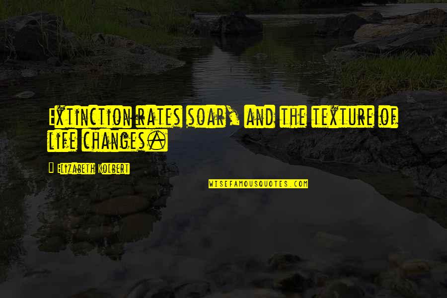 Life And Changes Quotes By Elizabeth Kolbert: Extinction rates soar, and the texture of life