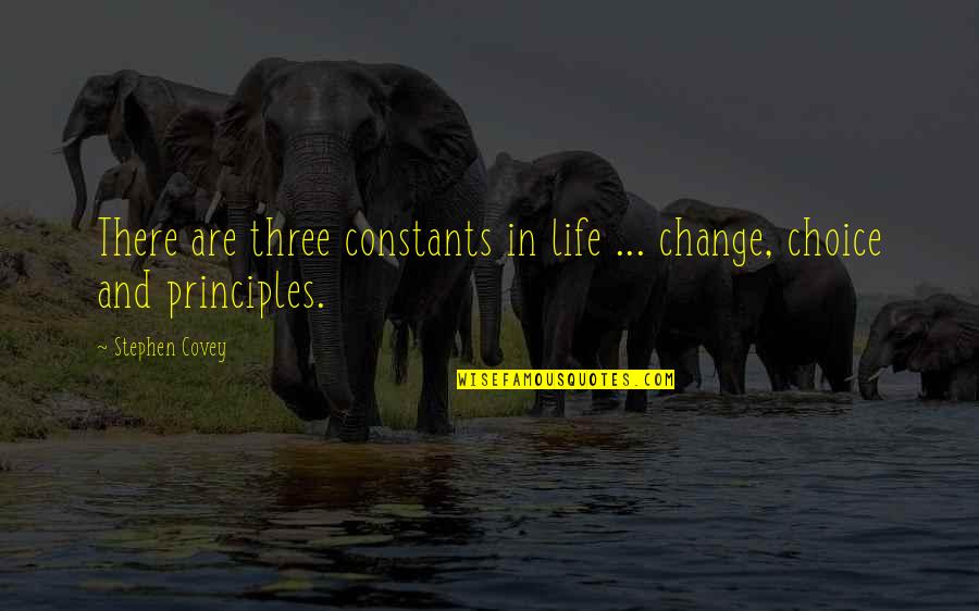 Life And Choice Quotes By Stephen Covey: There are three constants in life ... change,