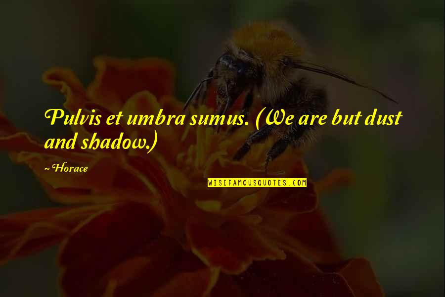 Life And Death In Latin Quotes By Horace: Pulvis et umbra sumus. (We are but dust