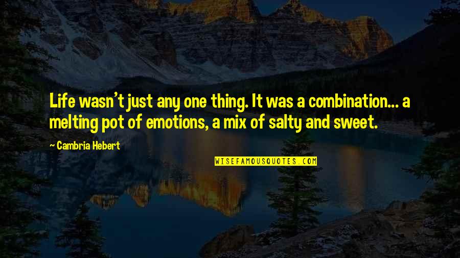 Life And Emotions Quotes By Cambria Hebert: Life wasn't just any one thing. It was Life And Emotions Quotes By Cambria Hebert: Life wasn't just any one thing. It was