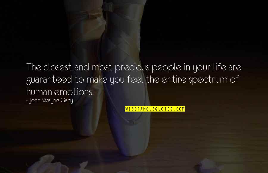 Life And Emotions Quotes By John Wayne Gacy: The closest and most precious people in your Life And Emotions Quotes By John Wayne Gacy: The closest and most precious people in your