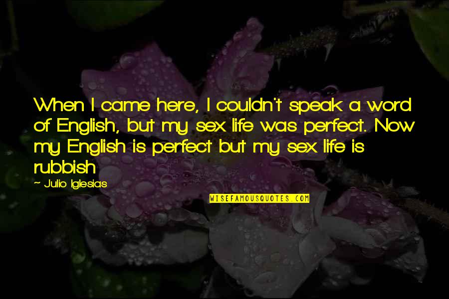 Life And English Quotes By Julio Iglesias: When I came here, I couldn't speak a