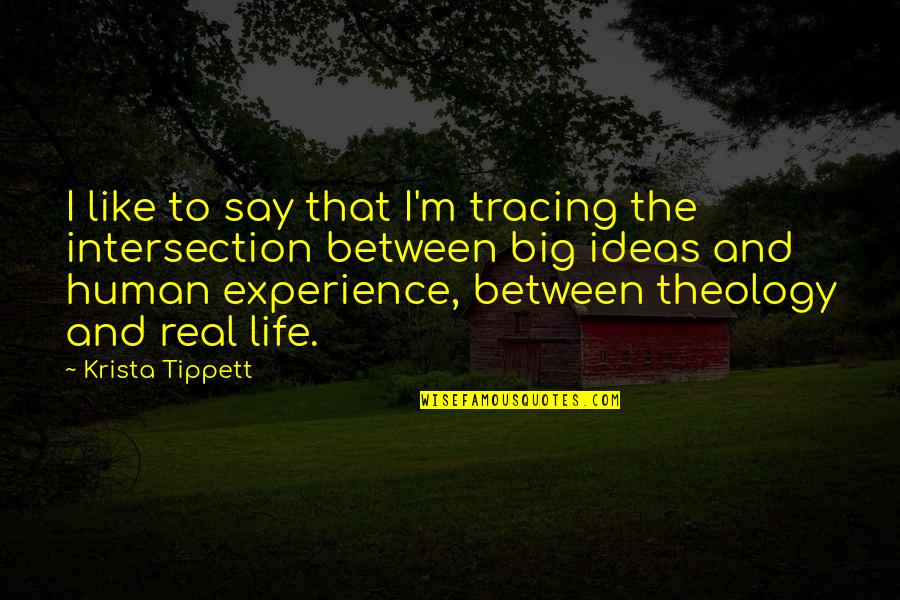 Life And Experience Quotes By Krista Tippett: I like to say that I'm tracing the