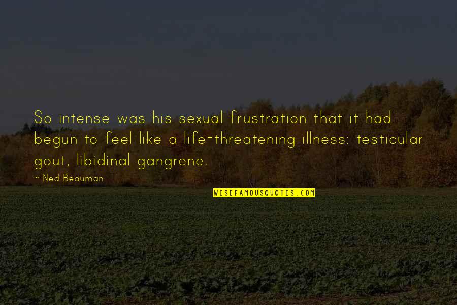 Life And Illness Quotes By Ned Beauman: So intense was his sexual frustration that it