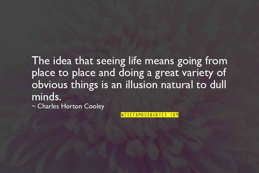 Life And Illusion Quotes By Charles Horton Cooley: The idea that seeing life means going from